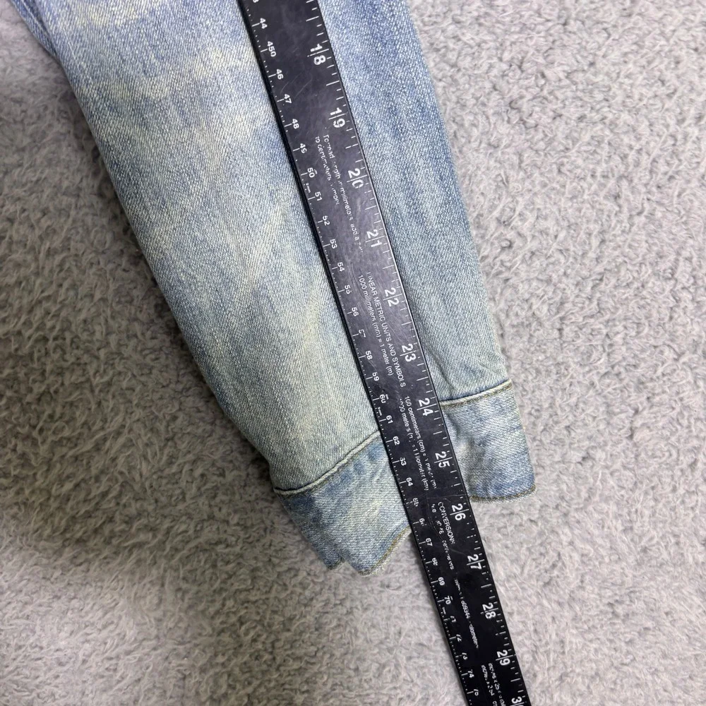 Levis Mens Light Wash Denim‎ Trucker Jacket Large Blue Cotton Button Front 70507